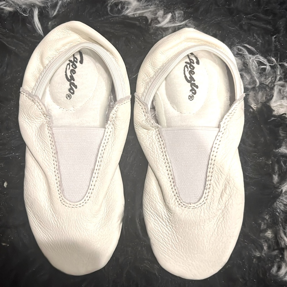 White capezio gym flats